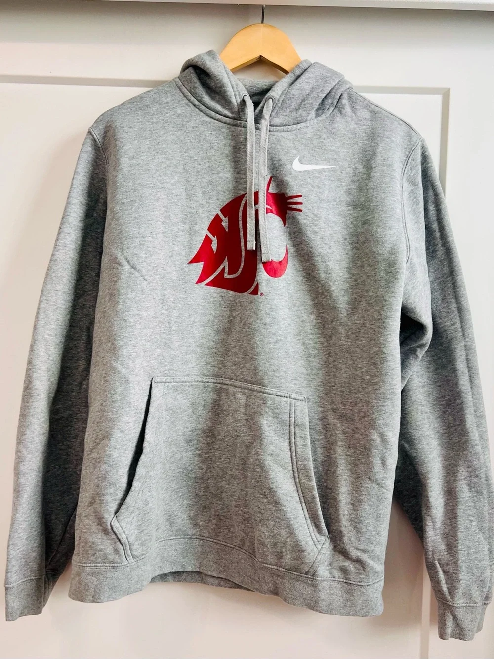 Nike Washington State Cougars Hoodie Men’s Large Gray Crimson WSU Pullover L